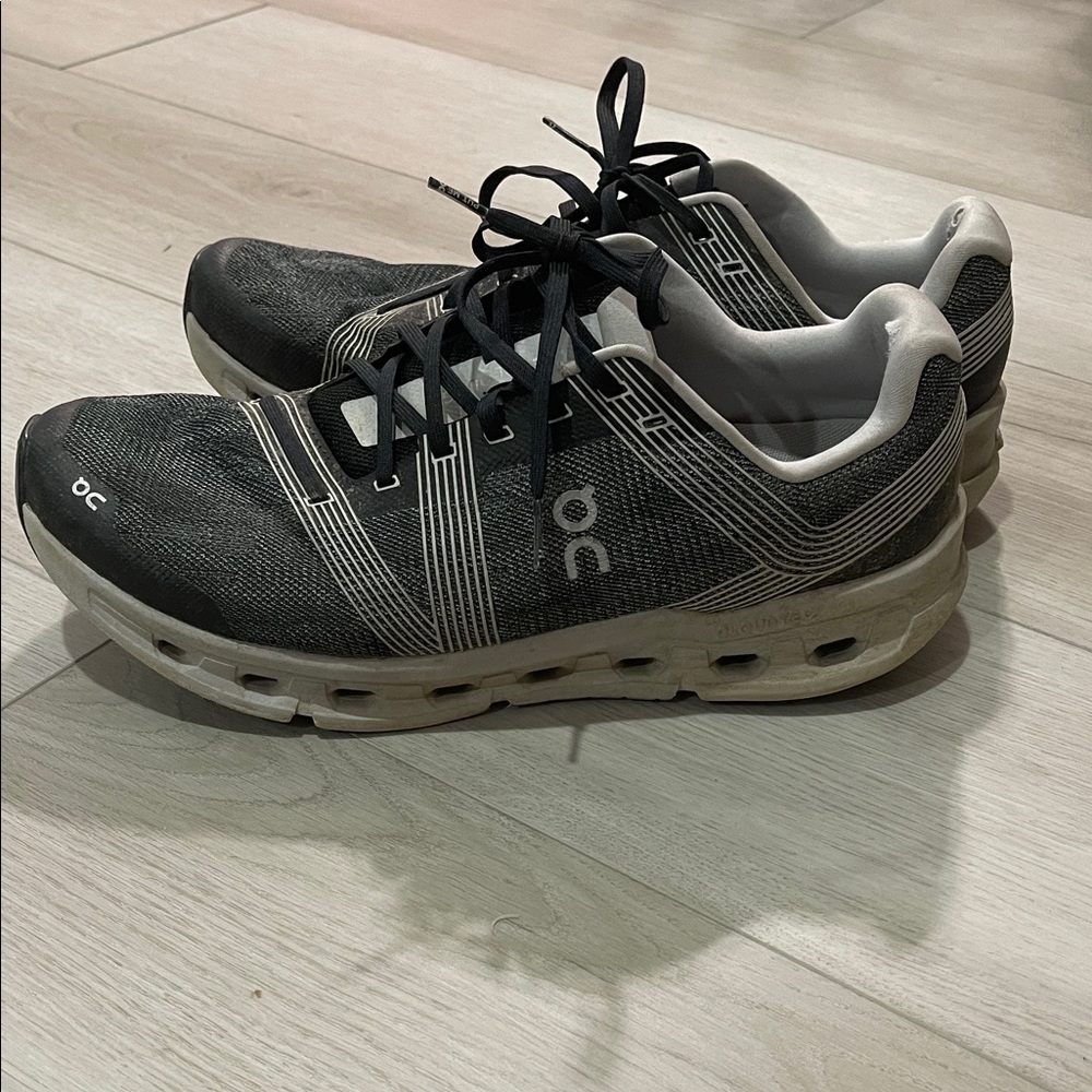 On Running Men's Charcoal and White Athletic Shoes